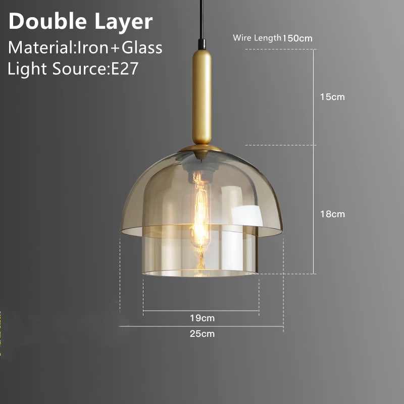 Modern Simple Glass Dome Ceiling Pendant Lights 1