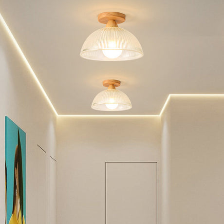Modern Solid Wood Glass Ceiling Lamp 0