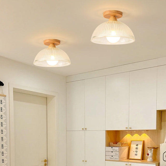 Modern Solid Wood Glass Ceiling Lamp 1