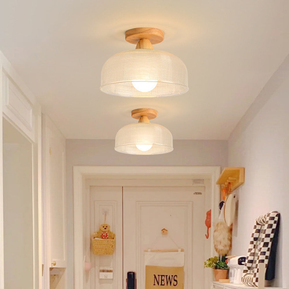 Modern Solid Wood Glass Ceiling Lamp 4