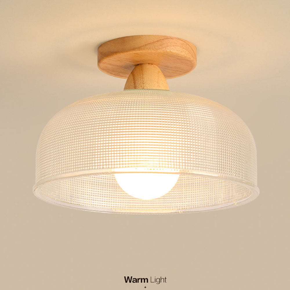 Modern Solid Wood Glass Ceiling Lamp 5