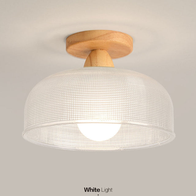 Modern Solid Wood Glass Ceiling Lamp 6