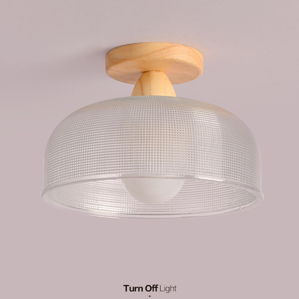 Modern Solid Wood Glass Ceiling Lamp 7