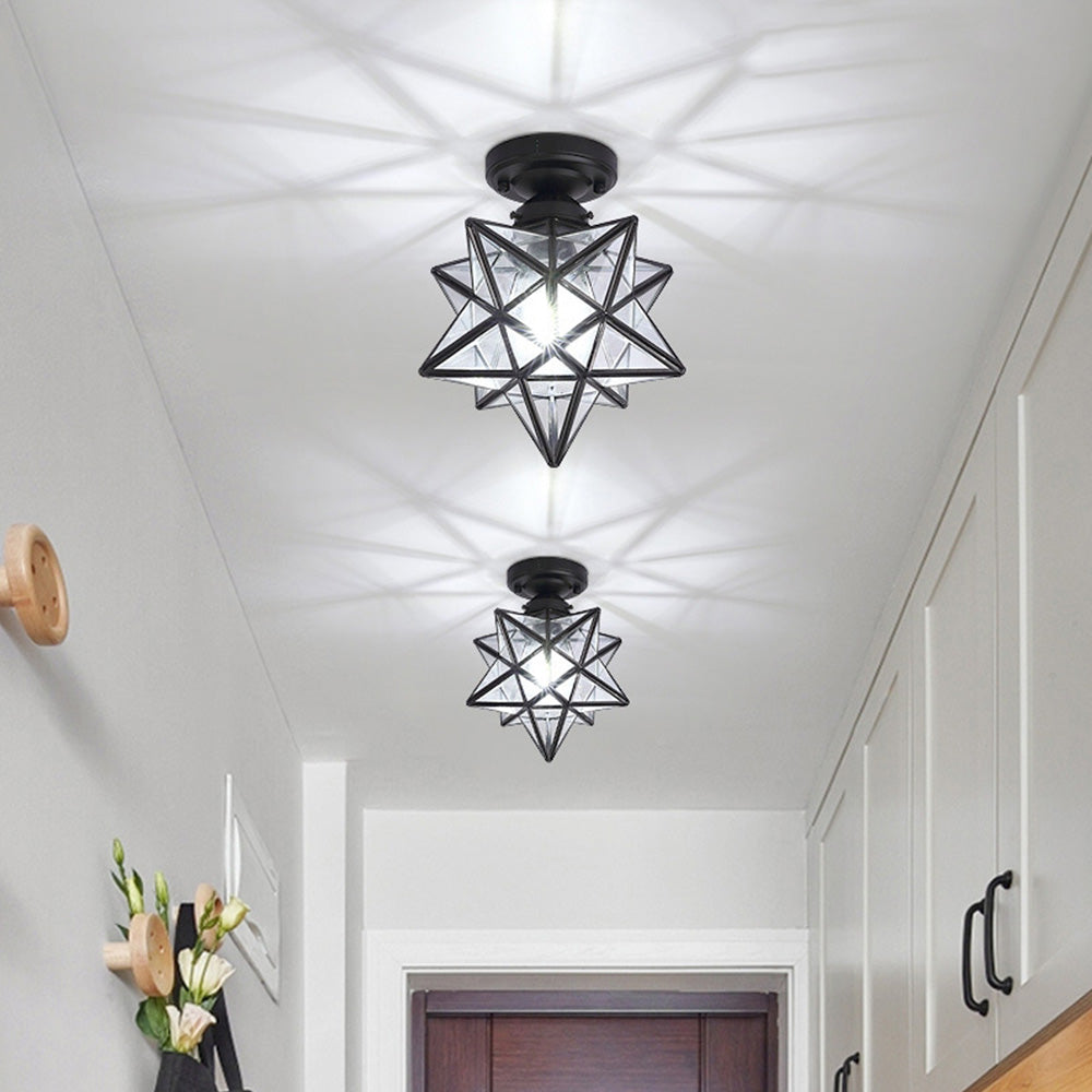 Modern Star Metal Shade Semi Flush Ceiling Light 0
