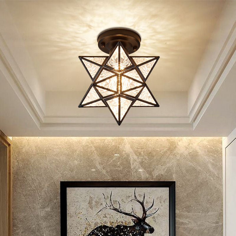 Modern Star Metal Shade Semi Flush Ceiling Light 1