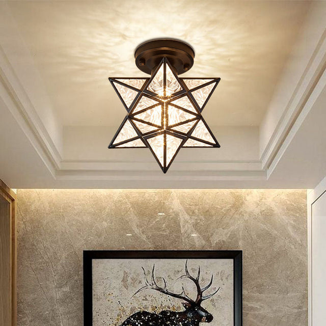 Modern Star Metal Shade Semi Flush Ceiling Light 1