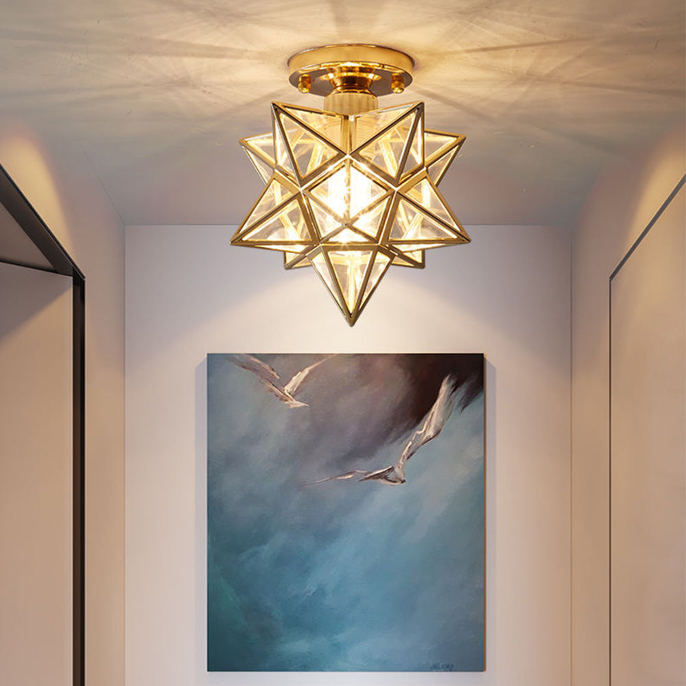 Modern Star Metal Shade Semi Flush Ceiling Light 3