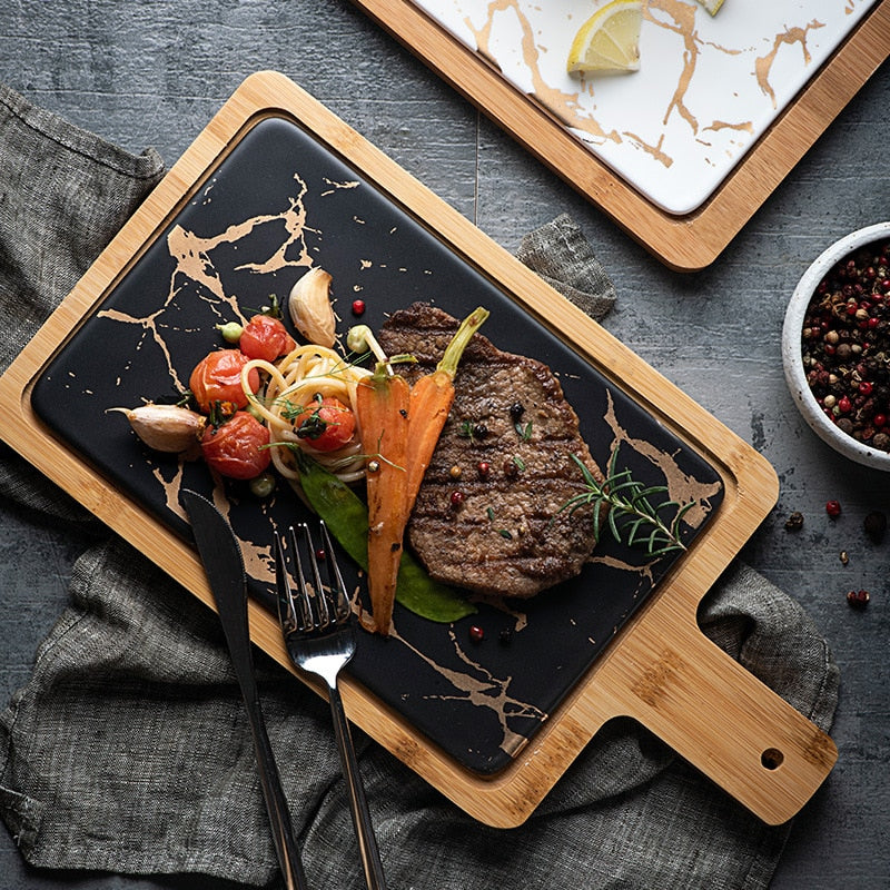 ScandiSlate Ceramic Serving Board – Luxury Platter for Dining