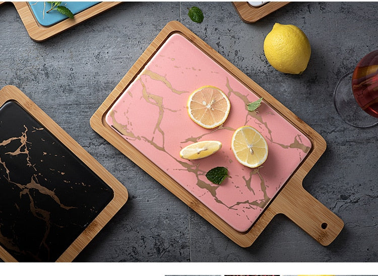 ScandiSlate Ceramic Serving Board – Luxury Platter for Dining
