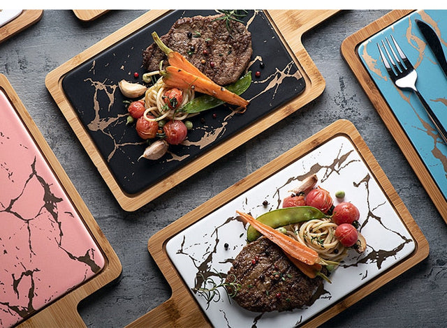 ScandiSlate Ceramic Serving Board – Luxury Platter for Dining