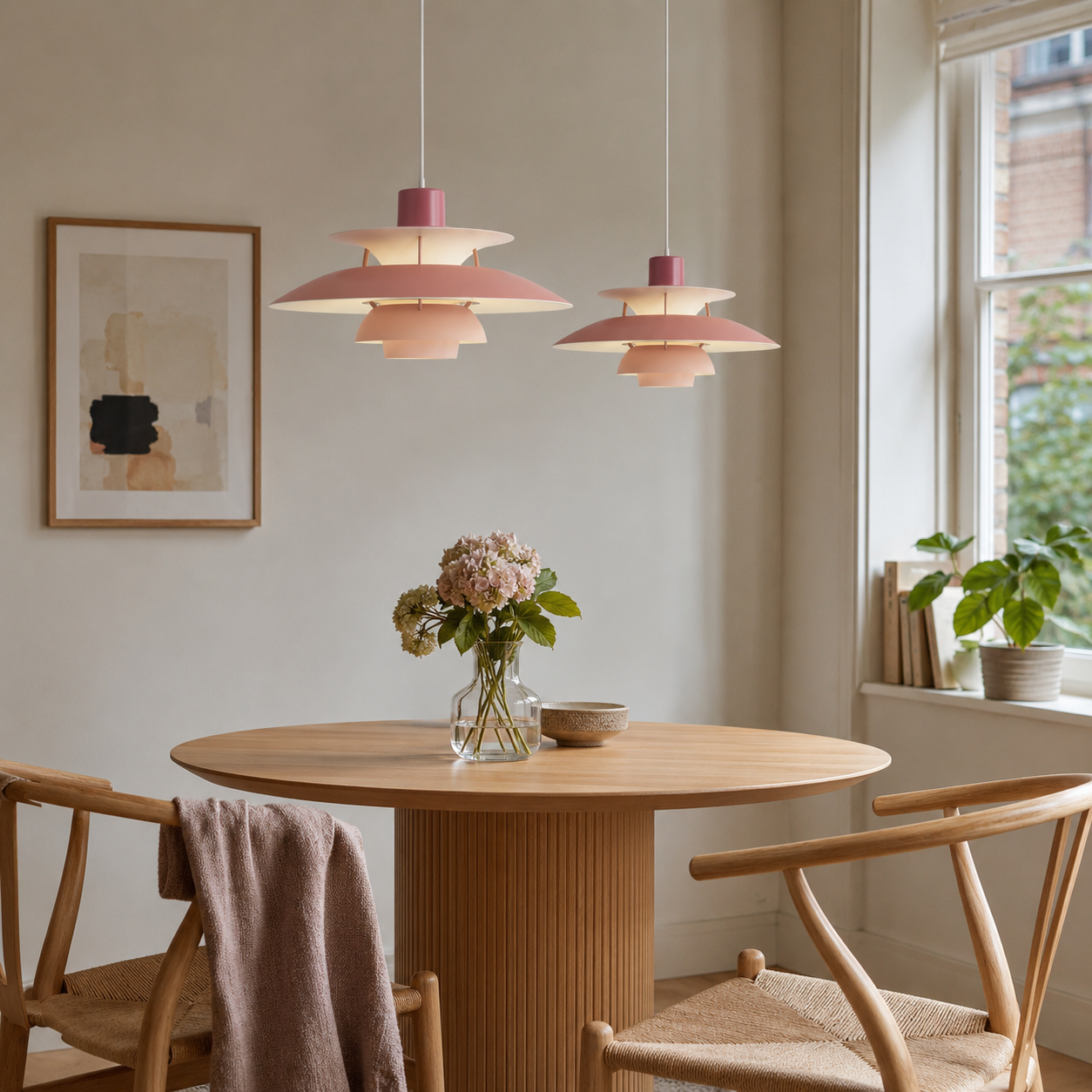 Layered Pendant Light, Danish Scandinavian Tiered Ceiling Lamp