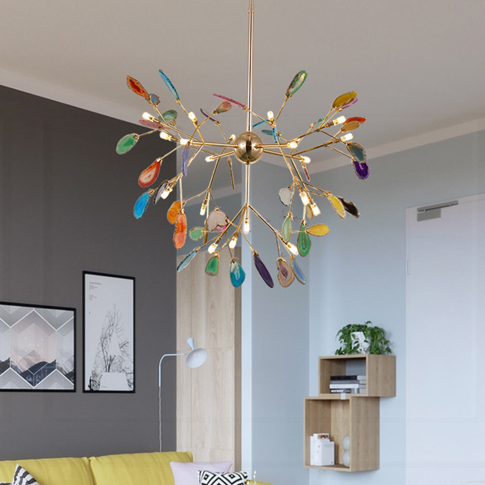 Nordic Creative Light Luxury Agate Stone Chandelier 4