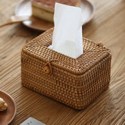 WillowNest Rattan Tissue Box Handwoven Natural Elegance