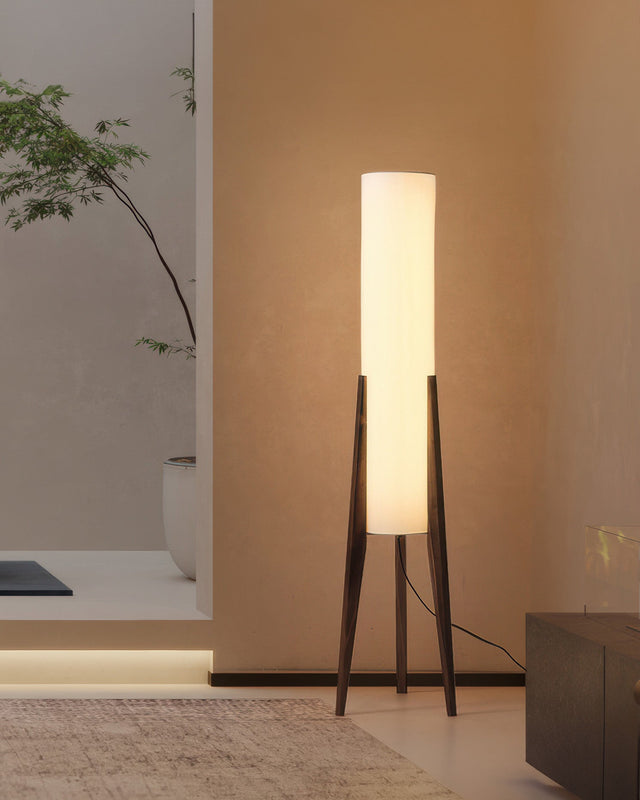 Wabi-Sabi LED Floor Lamp with Natural Wood Design