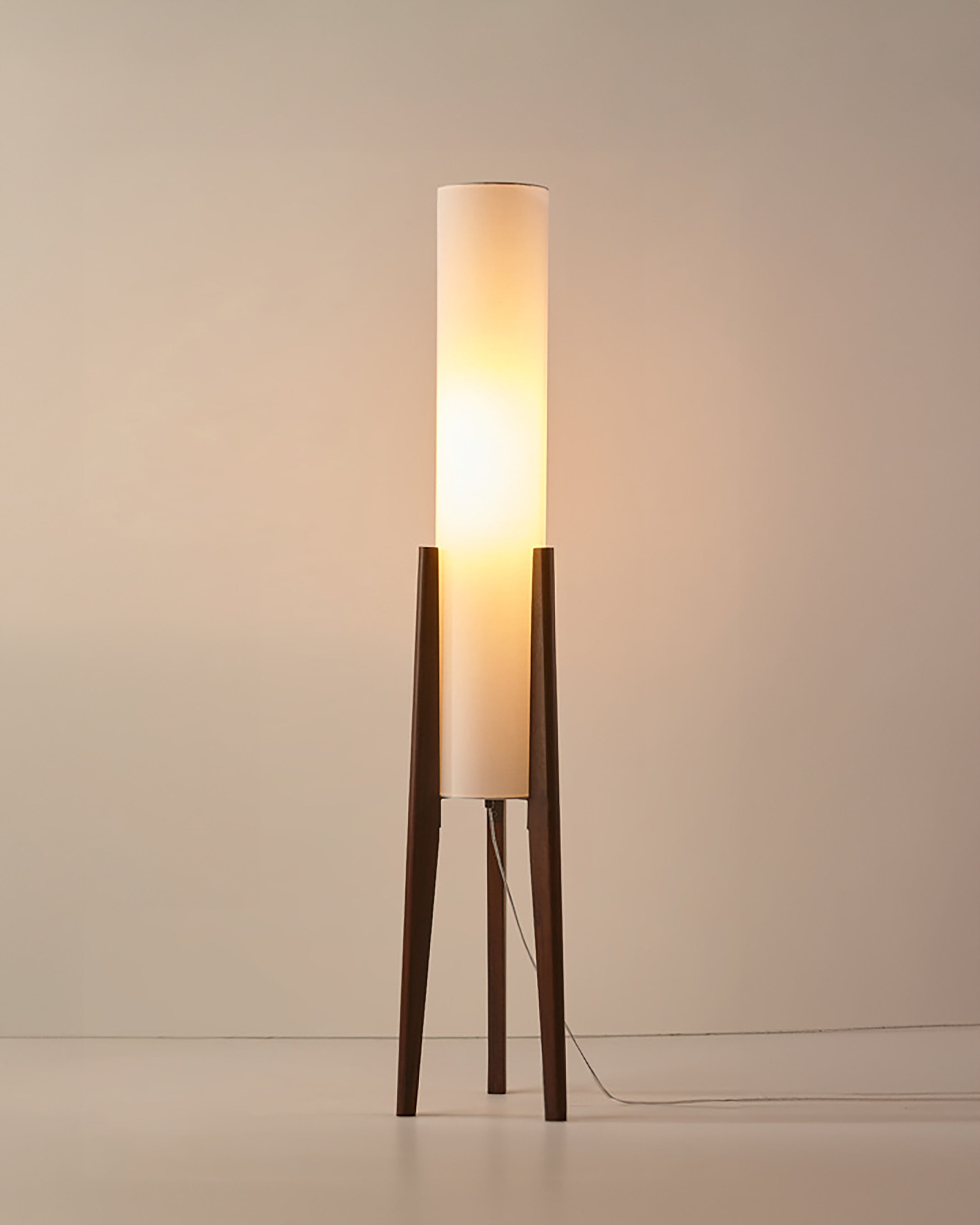 Wabi-Sabi LED Floor Lamp with Natural Wood Design