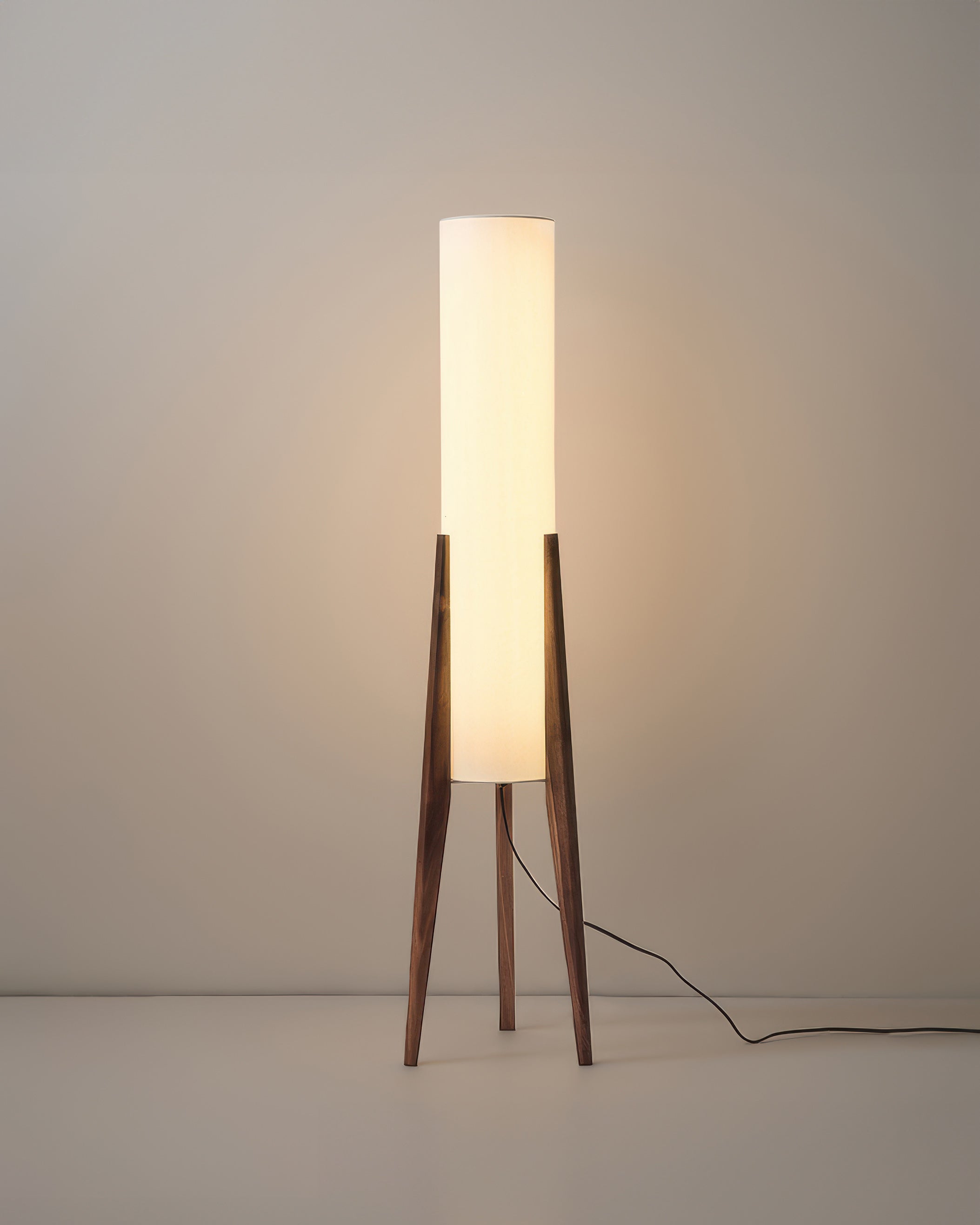 Wabi-Sabi LED Floor Lamp with Natural Wood Design