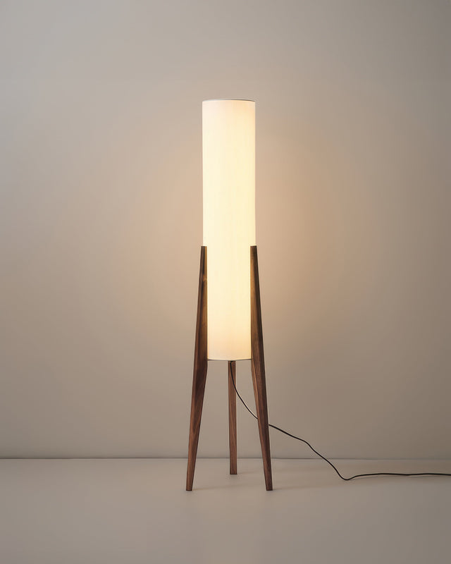Wabi-Sabi LED Floor Lamp with Natural Wood Design