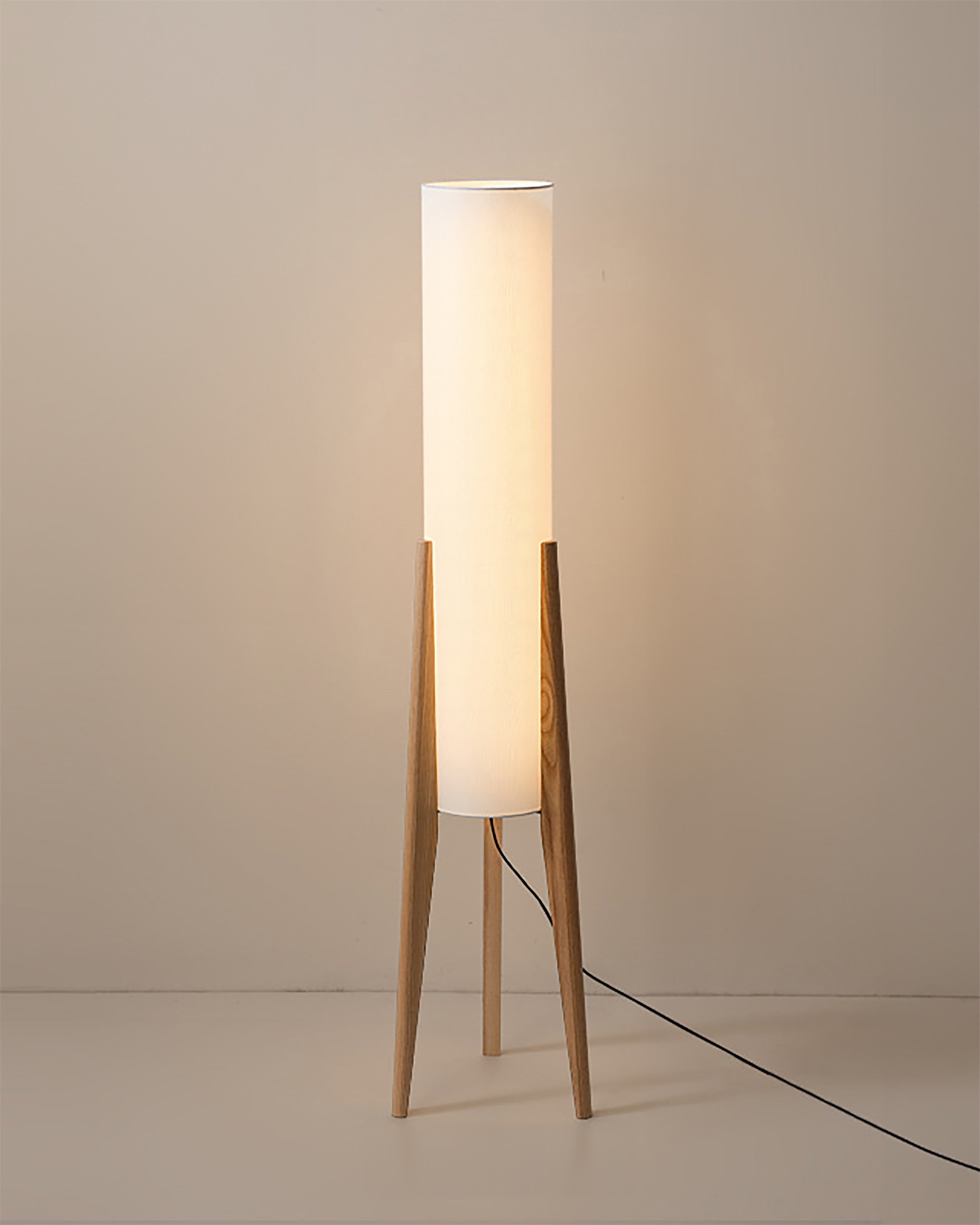 Wabi-Sabi LED Floor Lamp with Natural Wood Design