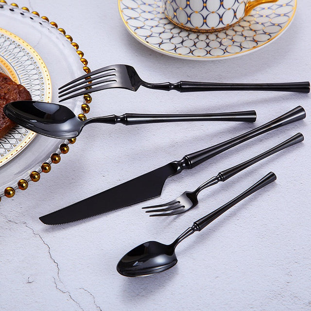  Serena Black Cutlery Set-2