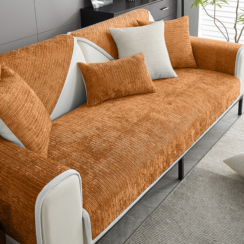 Simple Striped Chenille Anti-scratch Couch Cover for Pets