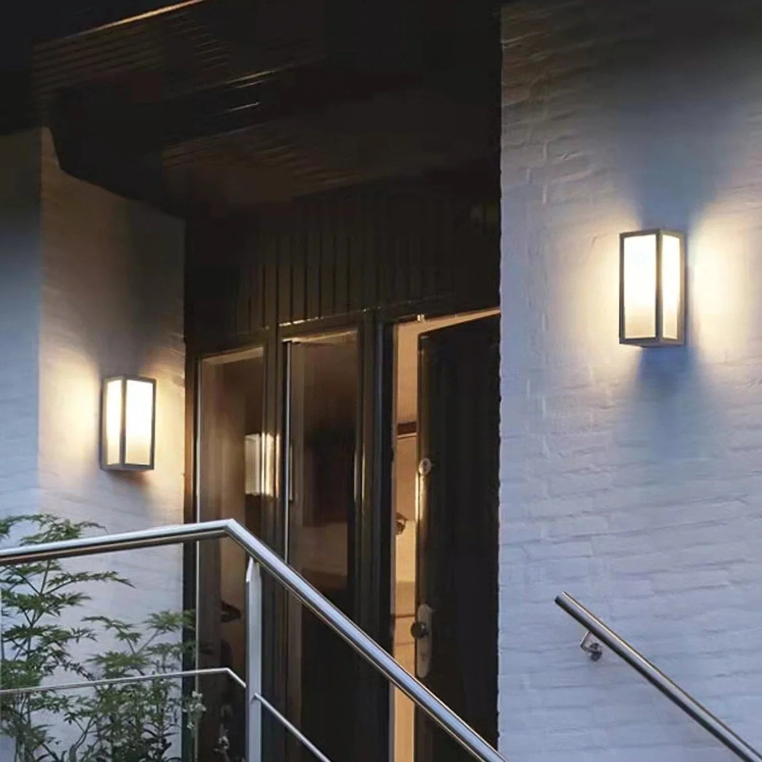 Amabelle - Rectangular Outdoor Wall Light, Waterproof LED Garden Lamp with Sensor