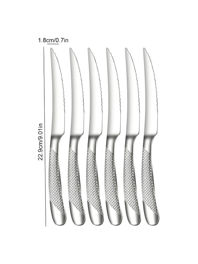 6/30 Piece Stainless Steel Silver Cutlery Set with Elegant Design