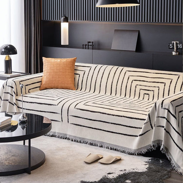 Monochrome Chic Sofa Cover - Modern, Stylish & Durable Sofa Protection