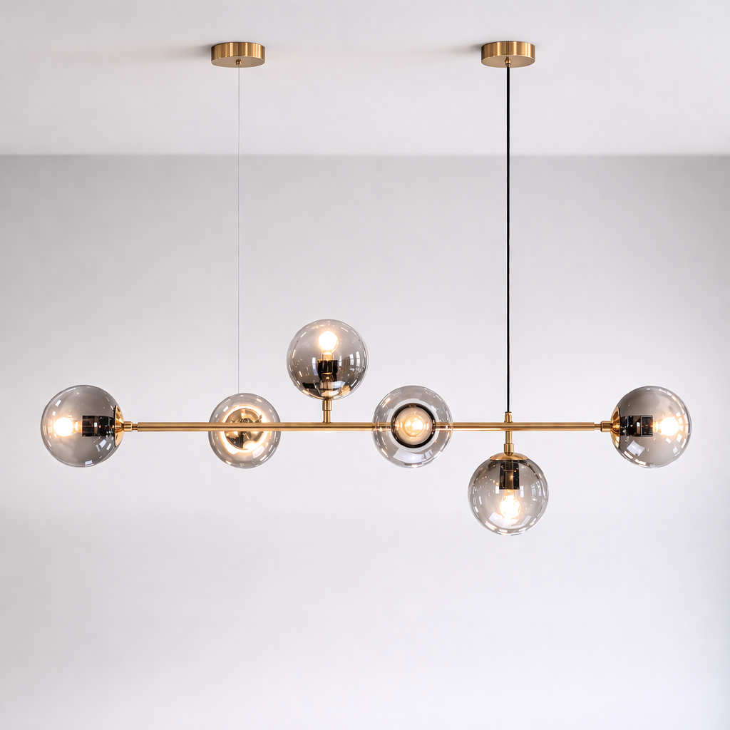 London Loft Bubble Chandelier – Minimalist Glass Globe Pendant Light