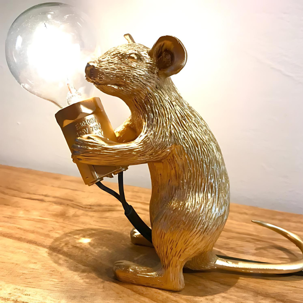 Art Deco Mouse Table Lamp – Quirky LED Light for Modern Décor