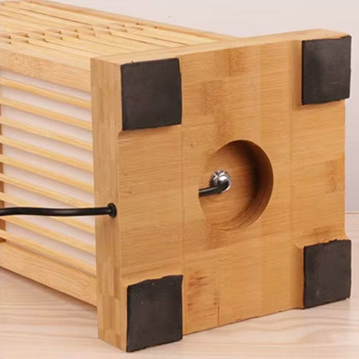 Tatami Japanese Bedside Lamp with Wooden Bamboo Shade