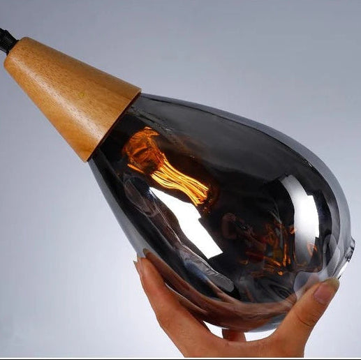 Vintage Teardrop Glass Pendant Ceiling Light for Dining Room