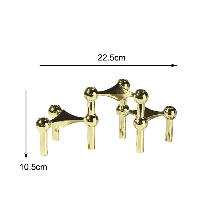 Abstract Style Molecular Structure Candle Holder - Metal Design