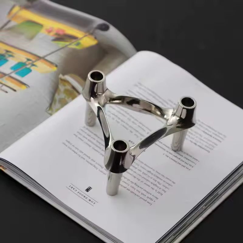 Abstract Style Molecular Structure Candle Holder - Metal Design