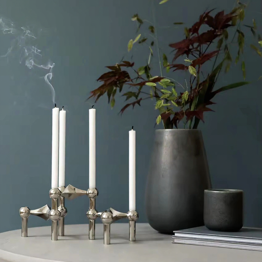 Abstract Style Molecular Structure Candle Holder - Metal Design