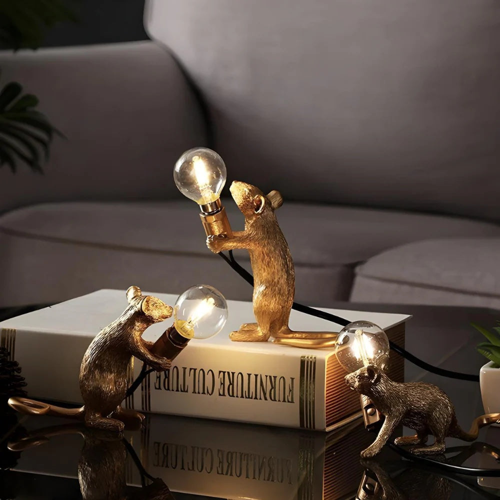 Art Deco Mouse Table Lamp – Quirky LED Light for Modern Décor