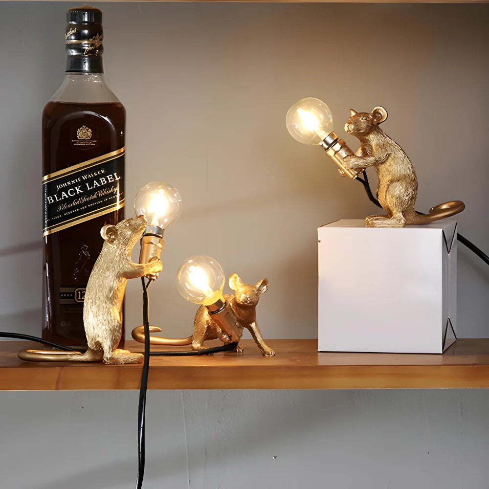 Art Deco Mouse Table Lamp – Quirky LED Light for Modern Décor