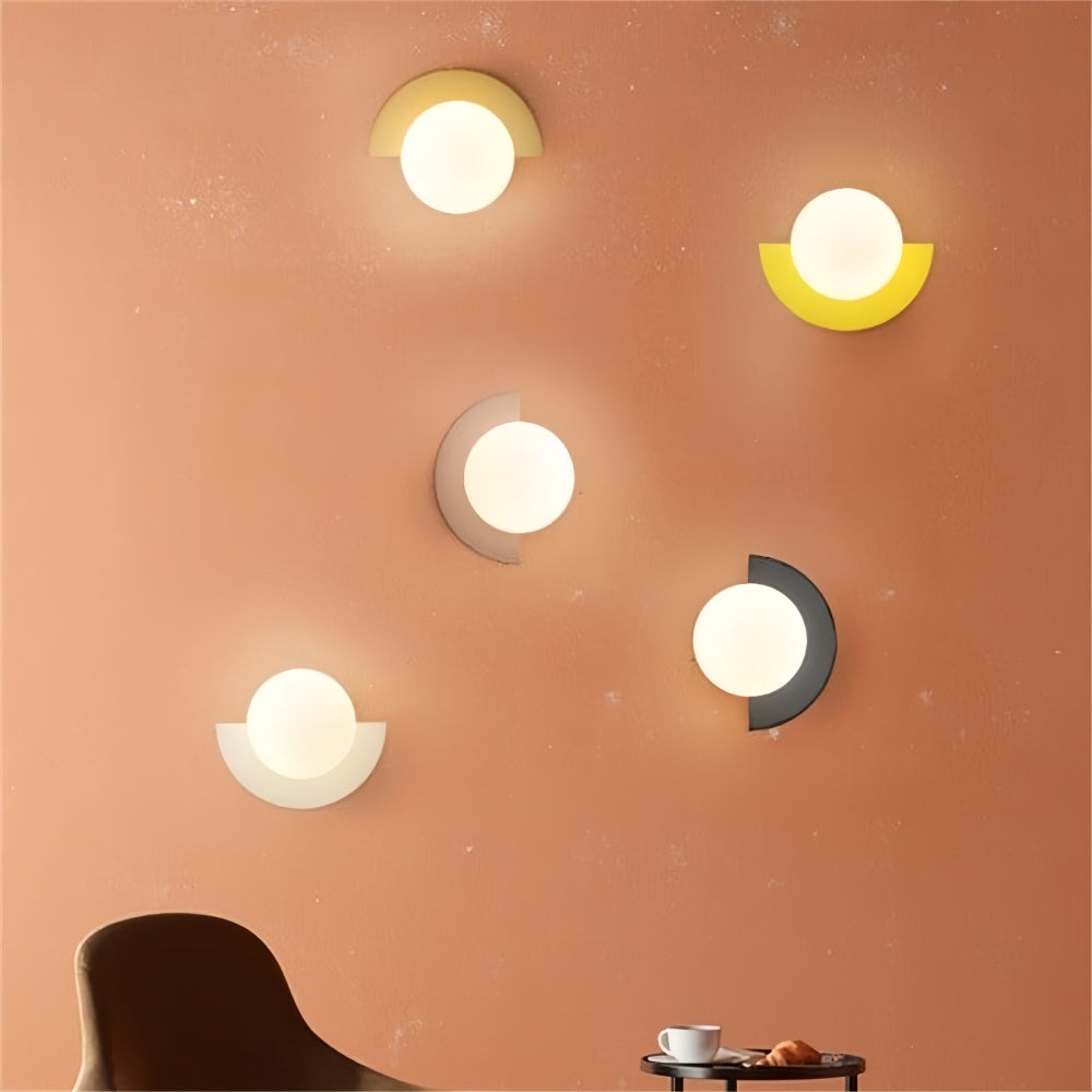 Modern Wall Sconce Light – Nordic Semicircle Design, 6 Colours