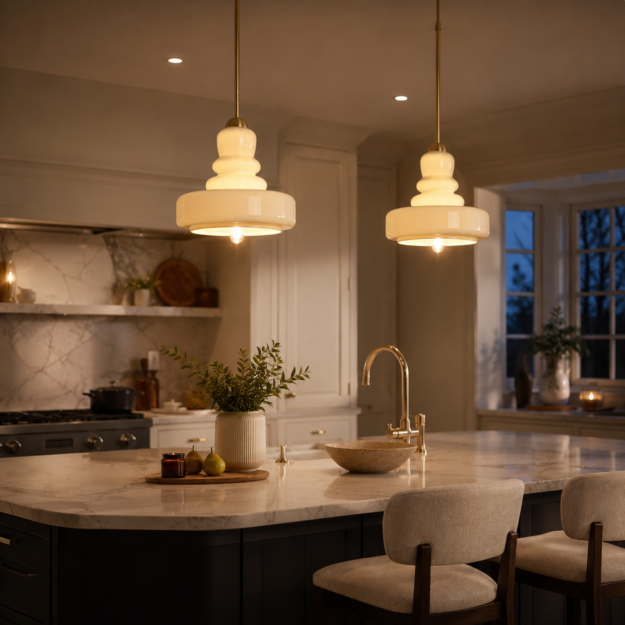 Vintage Glass Gourd Pendant Light, Retro Coloured Ceiling Lamp