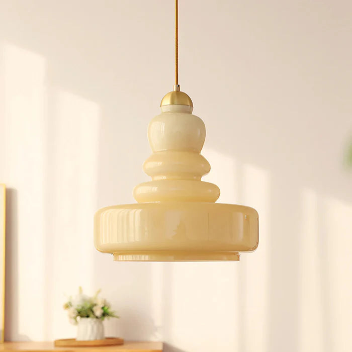 Vintage Glass Gourd Pendant Light, Retro Coloured Ceiling Lamp
