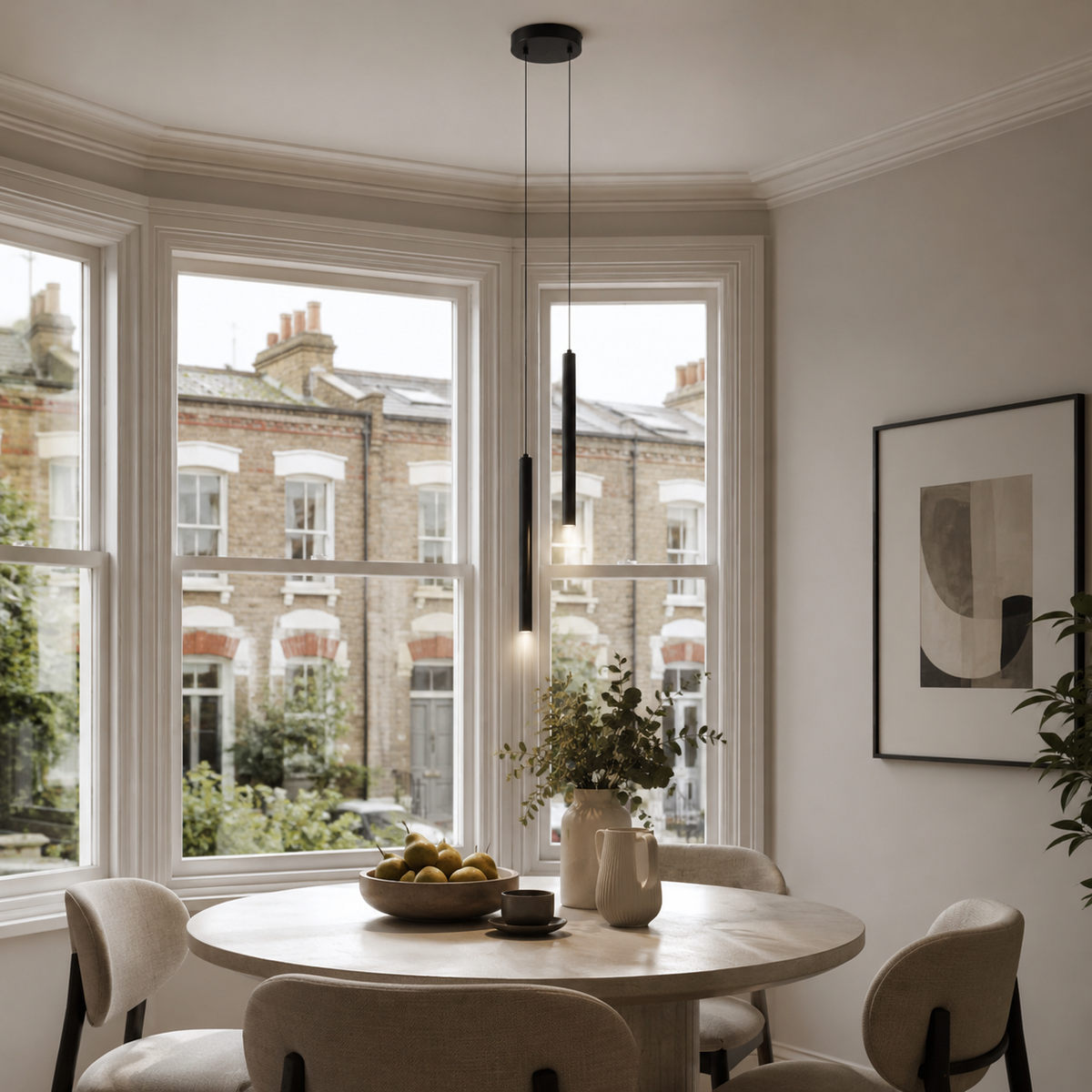 Black Cylinder Pendant Light, Nordic LED Ceiling Lamp for Kitchen Island & Dining Table
