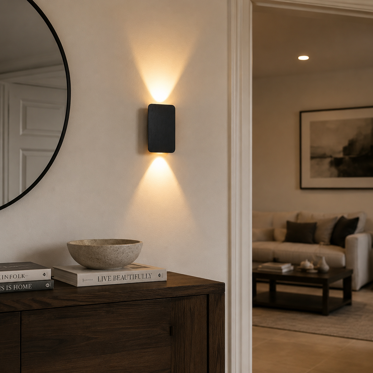 Modern Rectangular Sleek Wall Light – LED Indoor Sconce