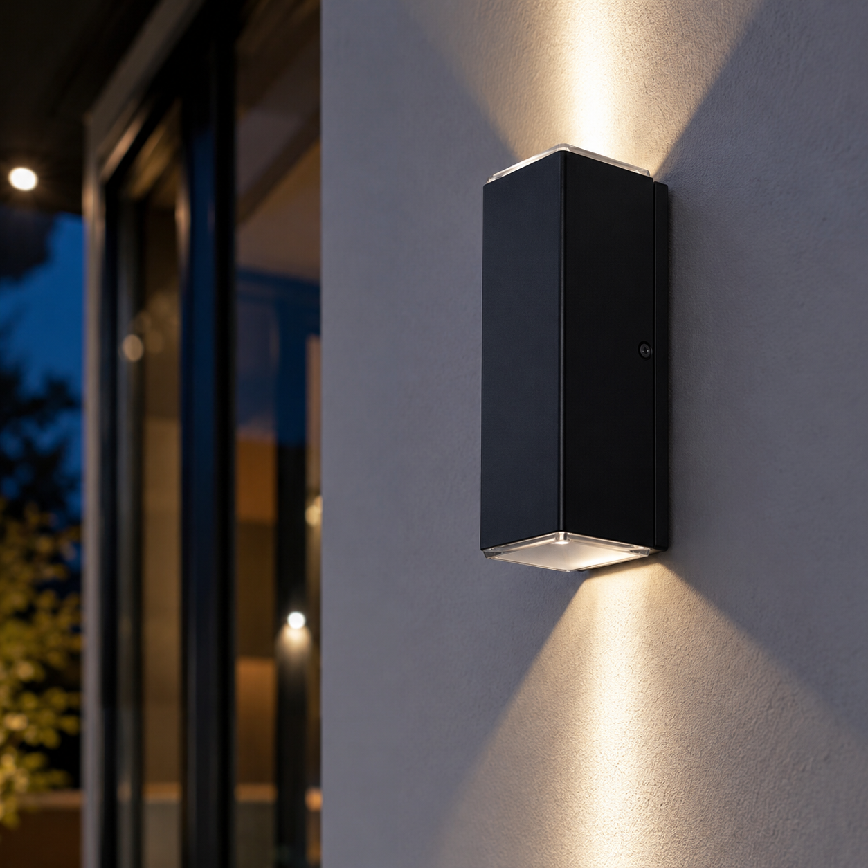 Outdoor Up Down Wall Light - IP65 LED Garden Wall Sconce, Black