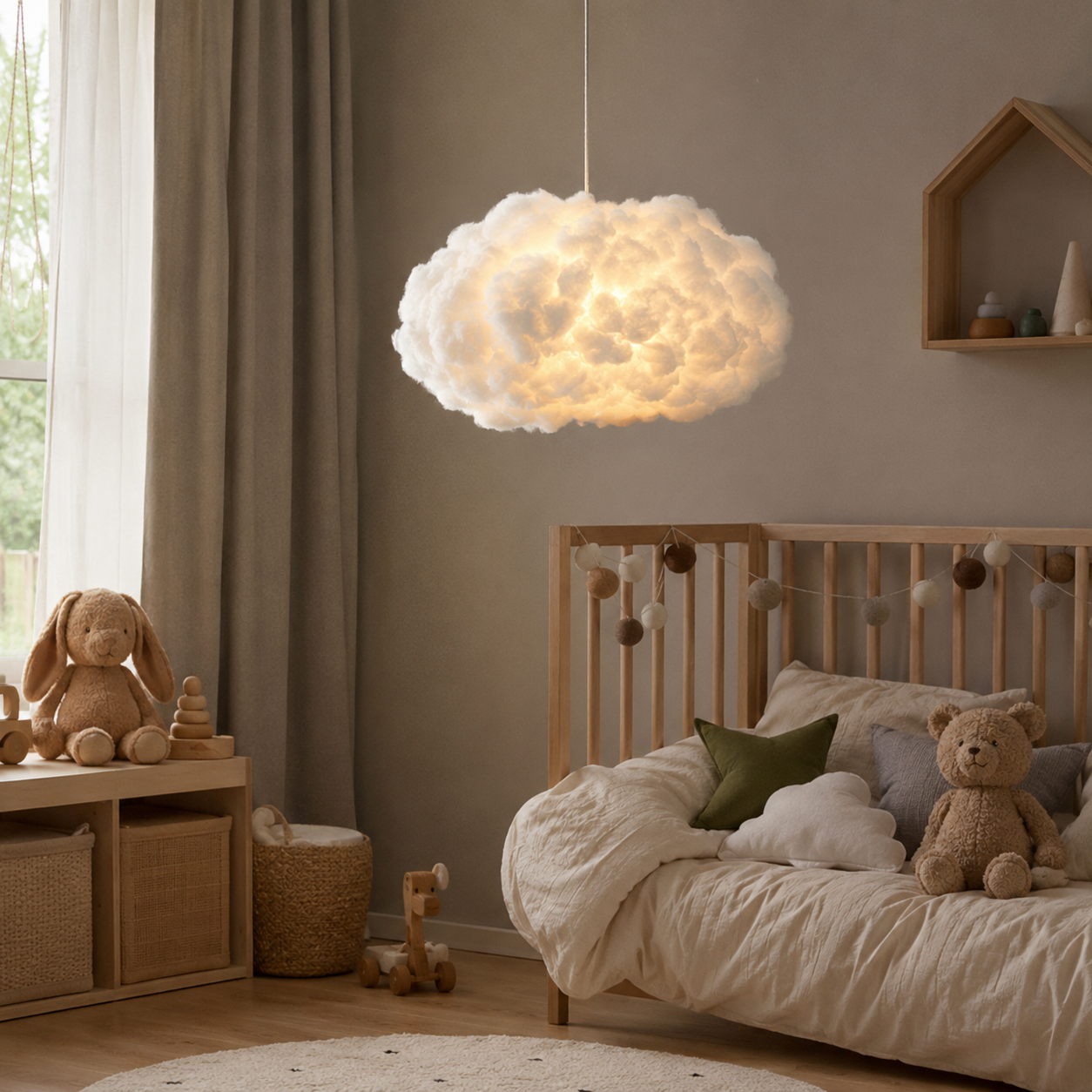 Cloud Ceiling Light – Fluffy Cloud Pendant Light for Nursery & Bedroom | 7 Sizes