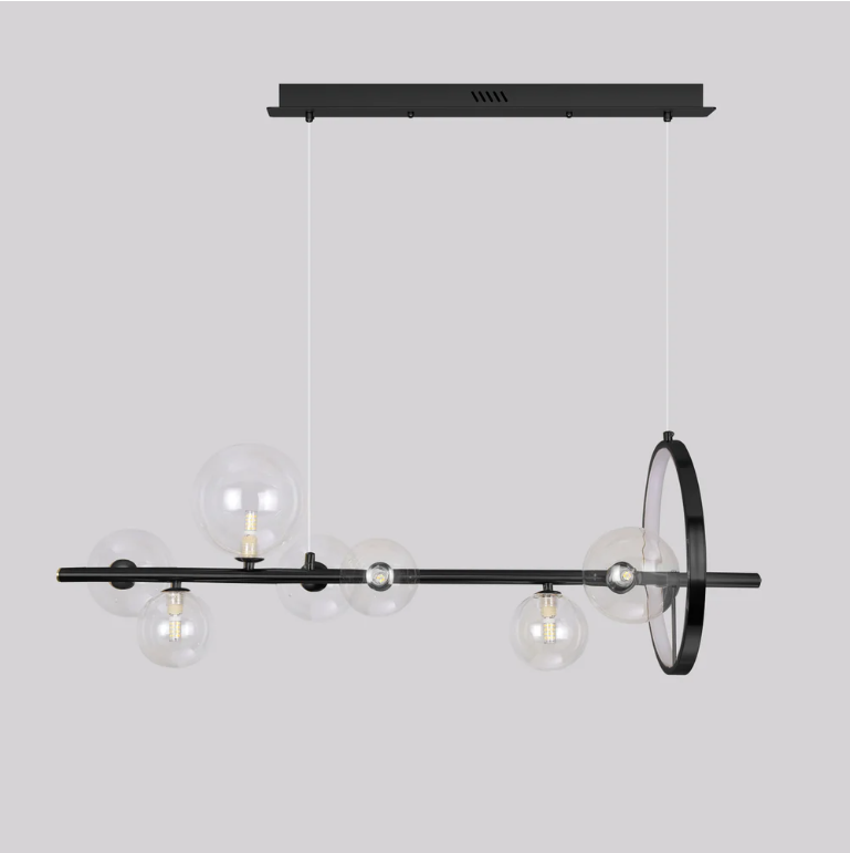 Macrocosm Chandelier – Dimmable Nordic Glass Ball LED Pendant Light | Adjustable Length, Perfect for Dining Rooms & Bars