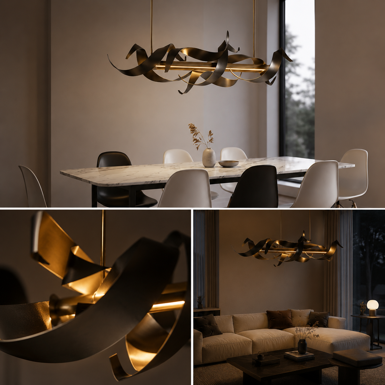 Clair Obscur LED Chandelier – Modern Artistic Ceiling Light