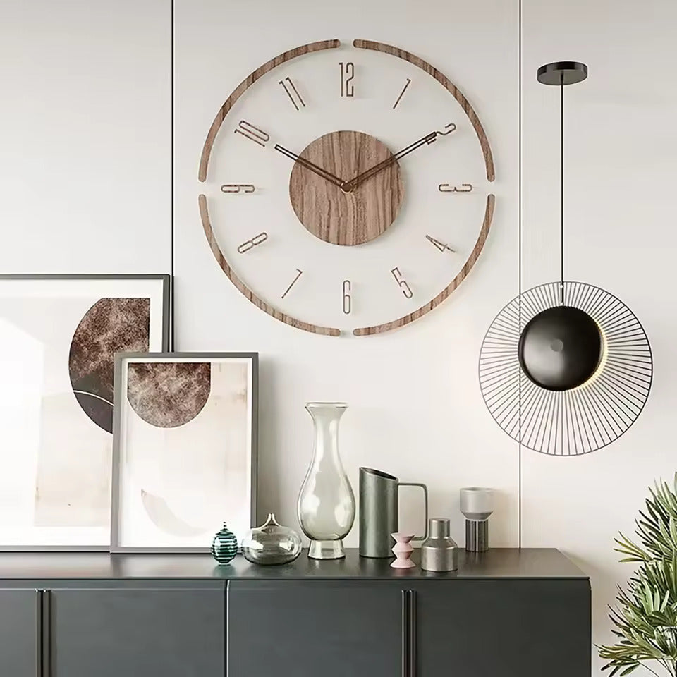 Nordic Wooden Wall Clock – Timeless Minimalism