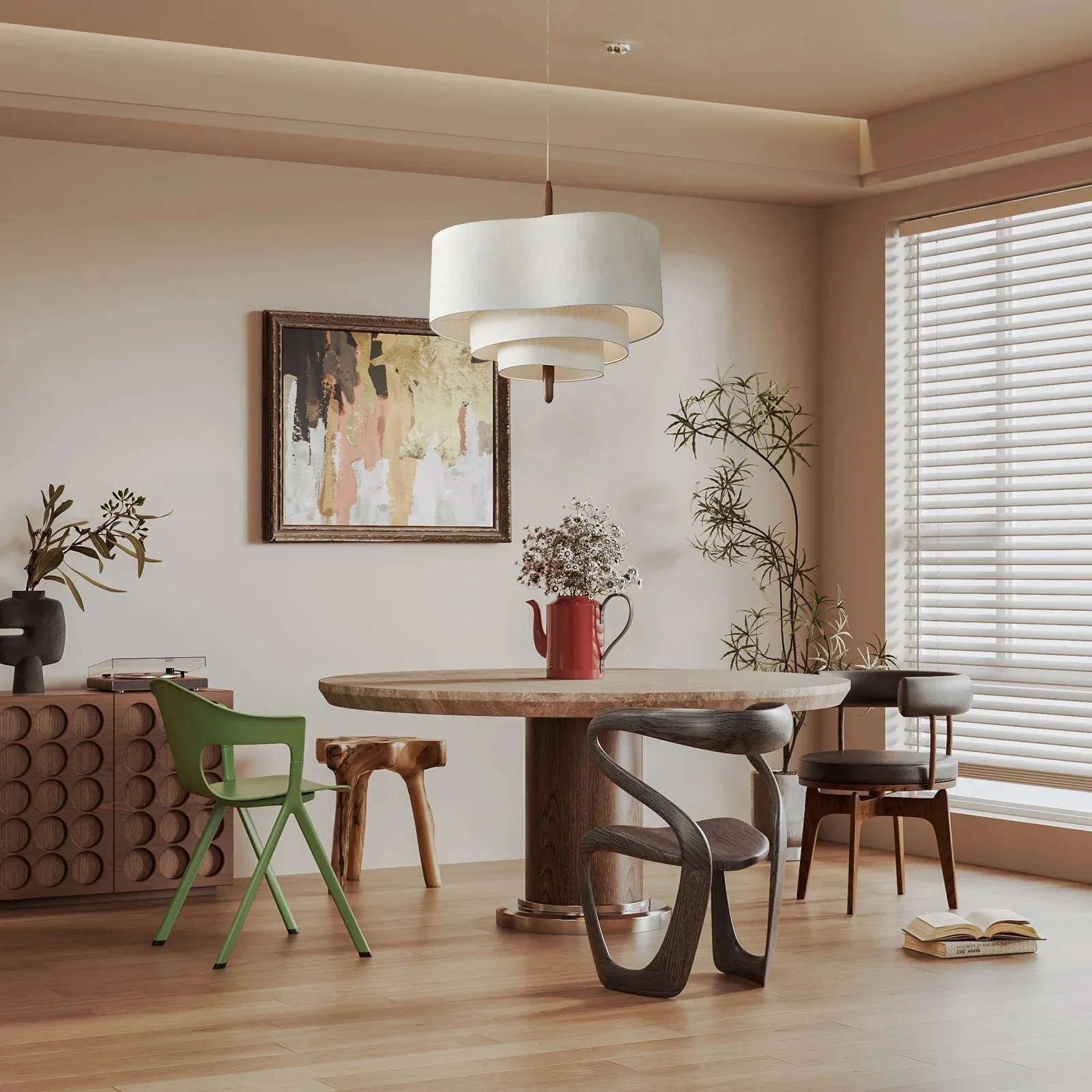 Stylish Fabric Chandelier for Contemporary Living Room or Bedroom Ambiance