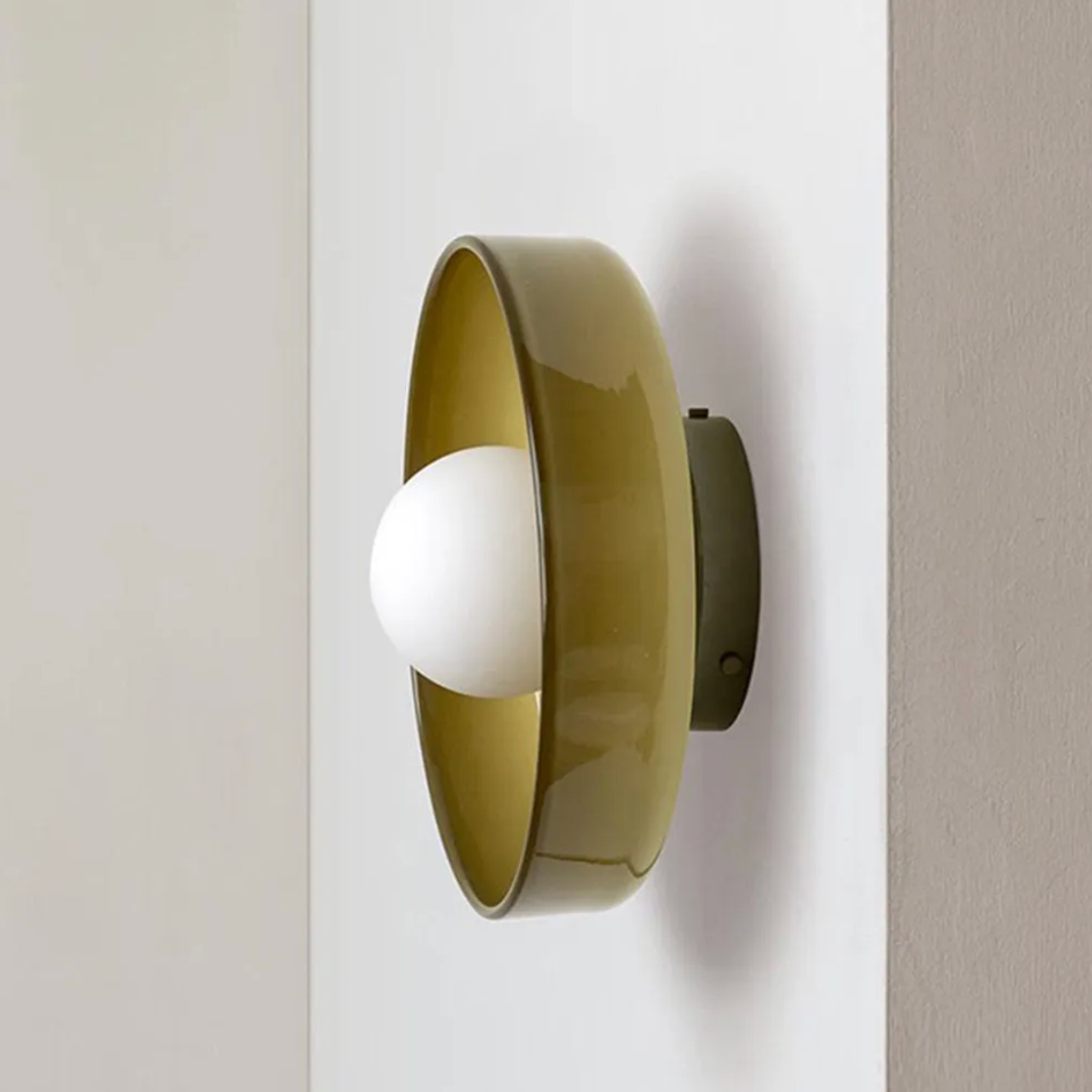 Round Glass Flush Mount Ceiling Light – Coloured Semi-Flush | 2 Sizes
