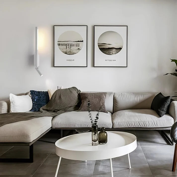 Bedside Reading Wall Light, Adjustable LED Sconce, Black or White