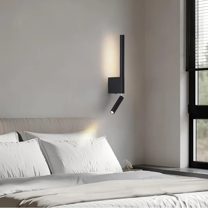 Bedside Reading Wall Light, Adjustable LED Sconce, Black or White